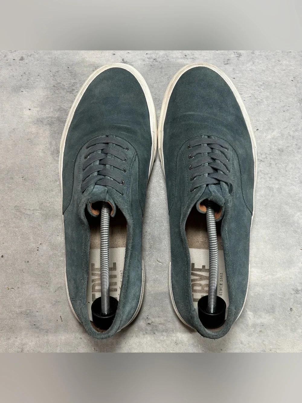 Frye‎ Ludlow Mens 12 Sneakers Canvas Green Leather Suede Lace Up Casual Shoes
